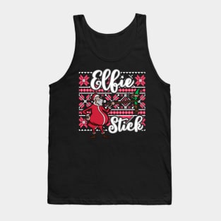 Funny Elf Pun Selfie Stick Santa Claus Christmas Meme Gift Tank Top